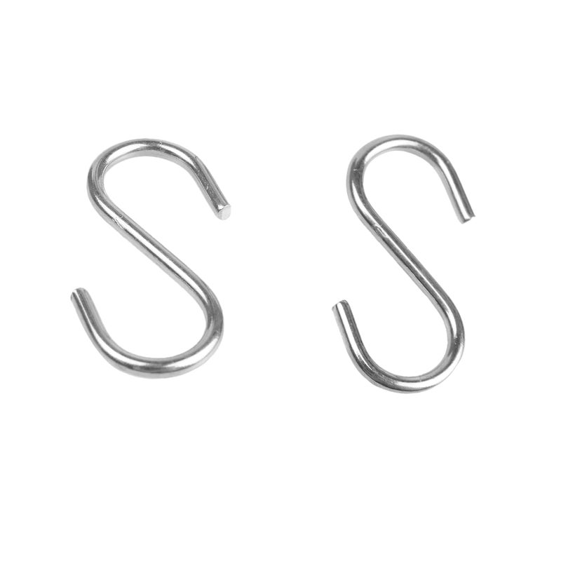 AUXBC 48PCS 1.2 Inch 304 Stainless Steel S Hooks, Heavy Duty M2 Hanging Hooks Mini S Shaped Hangers, Curtain Hanging Connectors S Shaped Utility Hooks - Image 3